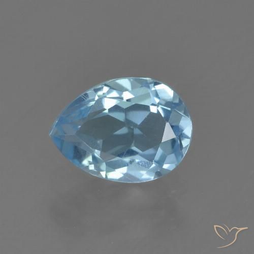 1.02ct طبيعي الأزرق السويسري توباز, شكل الكمثرى, قليلا جدا