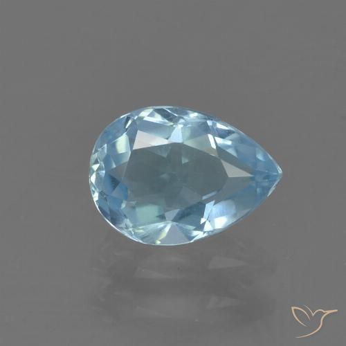 0.82ct طبيعي أزرق سماوى توباز, شكل الكمثرى, قليلا جدا