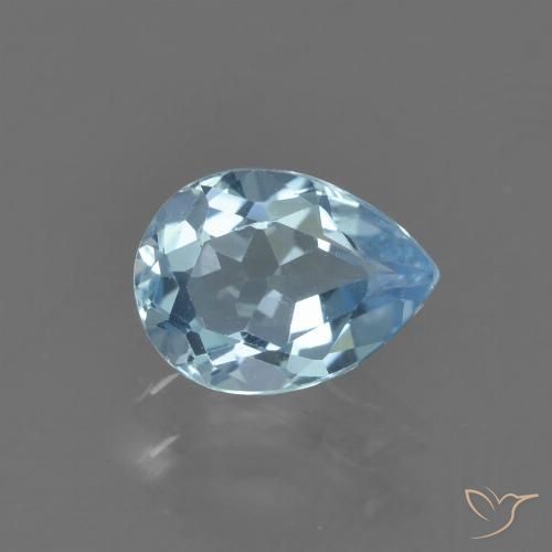 0.89ct طبيعي أزرق سماوى توباز, شكل الكمثرى, قليلا جدا