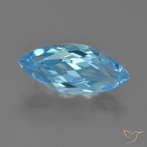 3.43ct طبيعي الأزرق السويسري توباز, ماركيز, VVS-VS