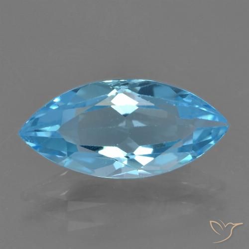 3.60ct طبيعي الأزرق السويسري توباز, ماركيز, قليلا جدا