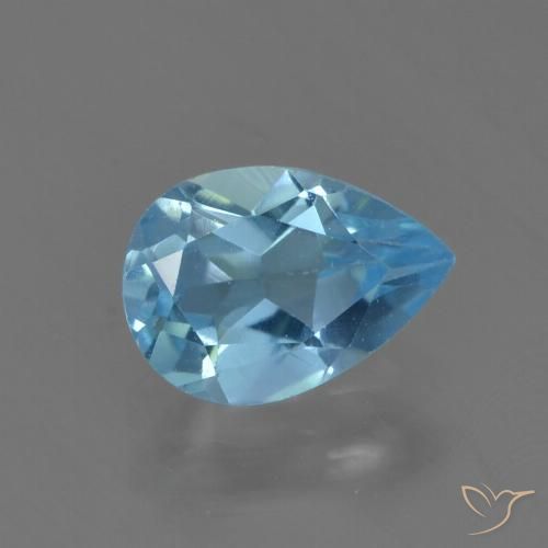 0.88ct طبيعي الأزرق السويسري توباز, شكل الكمثرى, قليلا جدا