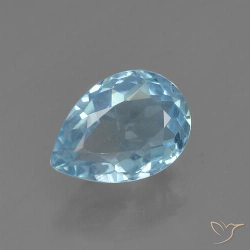 0.87ct طبيعي أزرق سماوى توباز, شكل الكمثرى, قليلا جدا