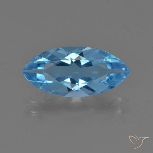 3.22ct طبيعي الأزرق السويسري توباز, ماركيز, قليلا جدا