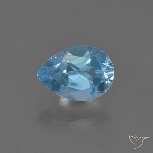 0.86ct طبيعي الأزرق السويسري توباز, شكل الكمثرى, قليلا جدا