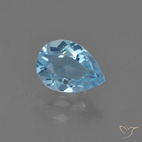0.92ct طبيعي أزرق سماوى توباز, شكل الكمثرى, قليلا جدا