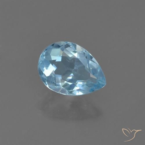 0.86ct طبيعي أزرق سماوى توباز, شكل الكمثرى, قليلا جدا