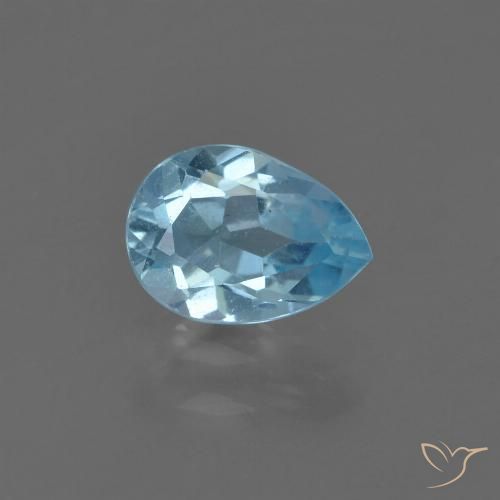 0.88ct طبيعي الأزرق السويسري توباز, شكل الكمثرى, قليلا جدا