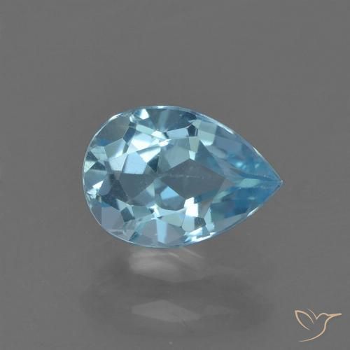 0.85ct طبيعي الأزرق السويسري توباز, شكل الكمثرى, قليلا جدا