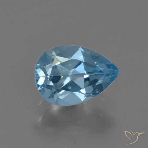 0.91ct طبيعي الأزرق السويسري توباز, شكل الكمثرى, قليلا جدا