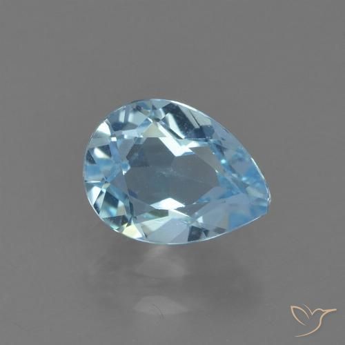 0.89ct طبيعي الأزرق السويسري توباز, شكل الكمثرى, قليلا جدا