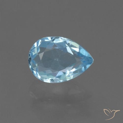 0.87ct طبيعي أزرق سماوى توباز, شكل الكمثرى, قليلا جدا