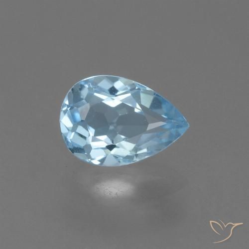 0.84ct طبيعي أزرق سماوى توباز, شكل الكمثرى, قليلا جدا