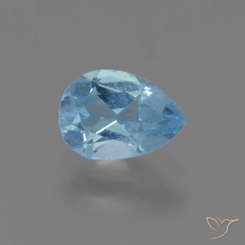 0.85ct طبيعي الأزرق السويسري توباز, شكل الكمثرى, قليلا جدا