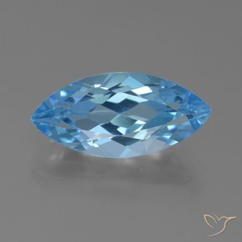 3.94ct طبيعي الأزرق السويسري توباز, ماركيز, قليلا جدا