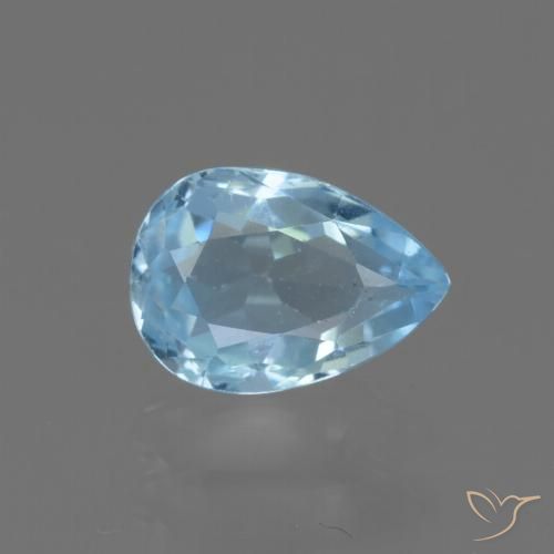 0.90ct طبيعي أزرق سماوى توباز, شكل الكمثرى, قليلا جدا