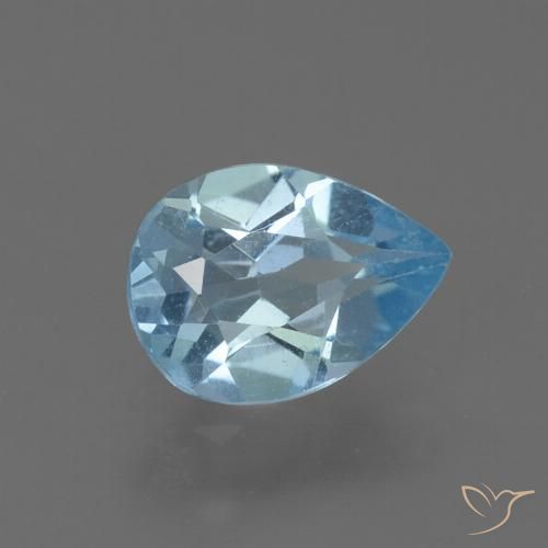 0.82ct طبيعي أزرق سماوى توباز, شكل الكمثرى, قليلا جدا