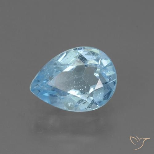 0.86ct طبيعي أزرق سماوى توباز, شكل الكمثرى, قليلا جدا