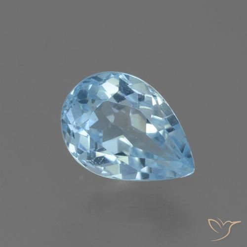 0.88ct طبيعي أزرق سماوى توباز, شكل الكمثرى, قليلا جدا