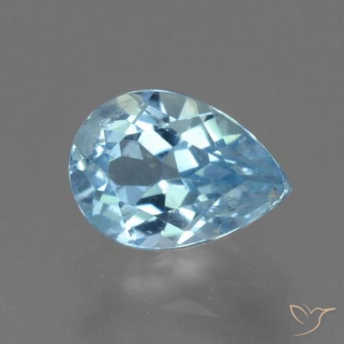 1.10ct طبيعي أزرق سماوى توباز, شكل الكمثرى, قليلا جدا