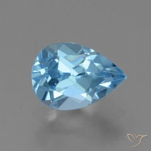 0.93ct طبيعي الأزرق السويسري توباز, شكل الكمثرى, قليلا جدا