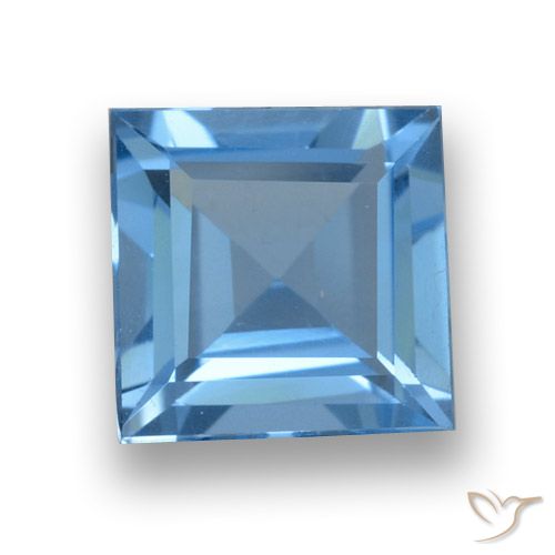 1.86ct طبيعي الأزرق السويسري توباز, مربع, VVS-VS