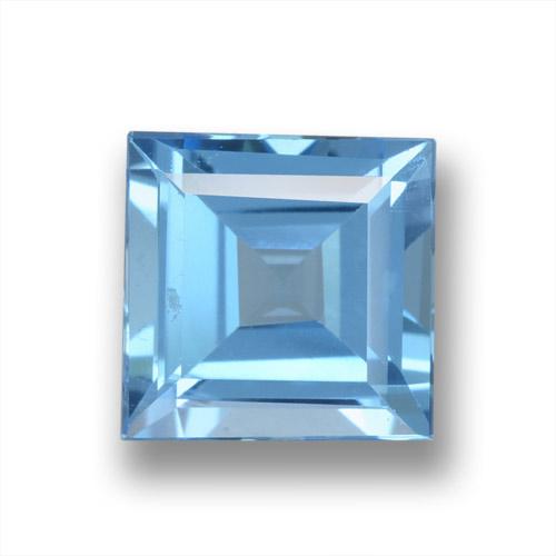 1.86ct طبيعي الأزرق السويسري توباز, مربع, VVS-VS