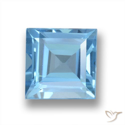 2.25ct طبيعي الأزرق السويسري توباز, مربع, VVS-VS
