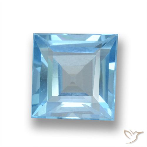1.86ct طبيعي الأزرق السويسري توباز, مربع, VVS-VS