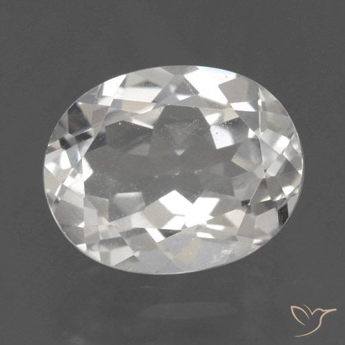 3.06ct طبيعي أبيض توباز, بيضوي, VVS-VS