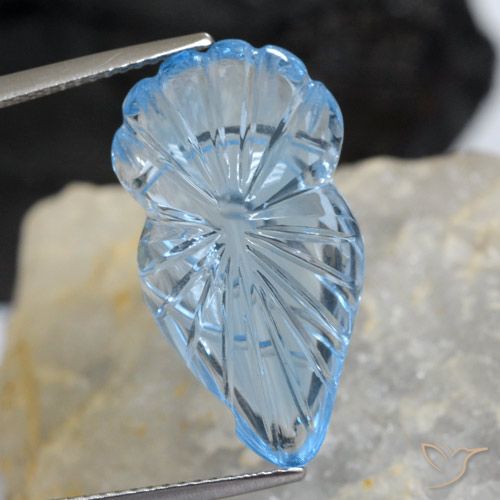 16.56ct طبيعي أزرق سماوى توباز, فانسى, شفاف