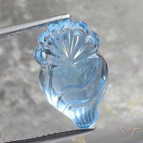 12.38ct طبيعي الأزرق السويسري توباز, فانسى, شفاف