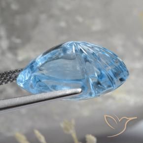 توباز الأزرق السويسري طبيعي، فانسى، 12.38 قيراط، شفاف