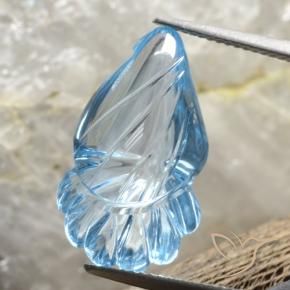 توباز أزرق سماوى طبيعي، فانسى، 10.88 قيراط، شفاف