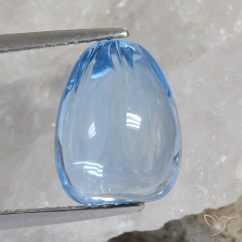 12.18ct طبيعي أزرق سماوى توباز, فانسى, شفاف
