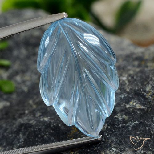 9.19ct طبيعي الأزرق السويسري توباز, قص وردة, شفاف