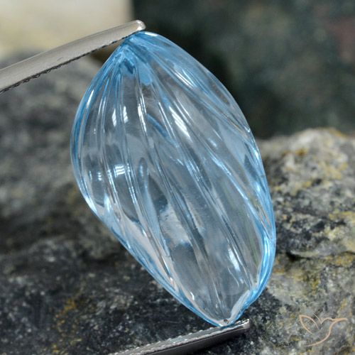 19.21ct طبيعي أزرق سماوى توباز, فانسى, شفاف