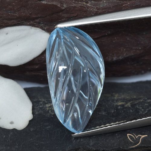 8.20ct طبيعي أزرق سماوى توباز, قص وردة, شفاف