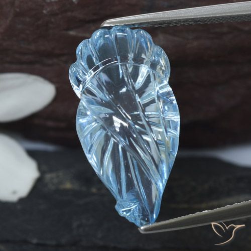 12.84ct طبيعي الأزرق السويسري توباز, فانسى, شفاف
