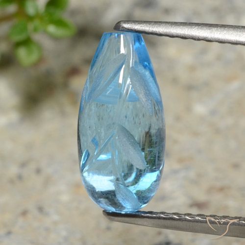 4.11ct طبيعي الأزرق السويسري توباز, فانسى, شفاف