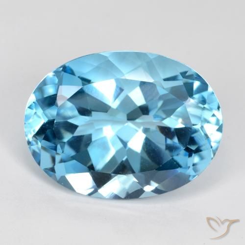 22.02ct طبيعي الأزرق السويسري توباز, بيضوي, VVS
