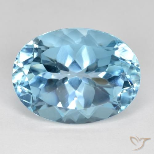 22.58ct طبيعي أزرق سماوى توباز, بيضوي, VVS