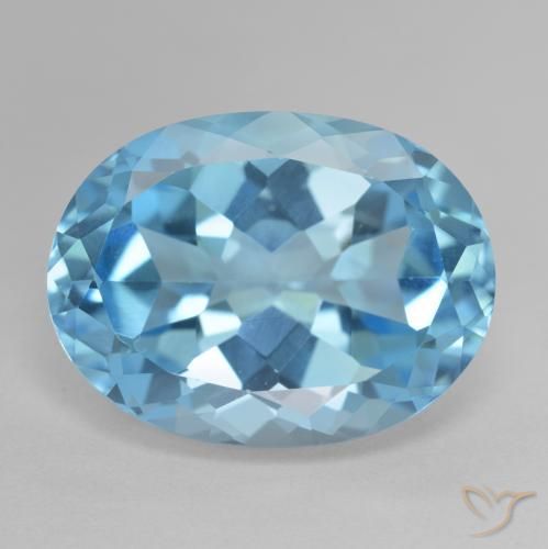 22.75ct طبيعي الأزرق السويسري توباز, بيضوي, VVS