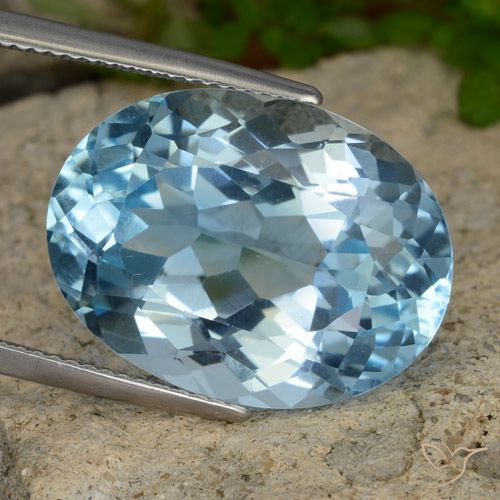 22.93ct طبيعي الأزرق السويسري توباز, بيضوي, VVS-VS