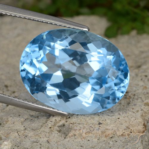 22.74ct طبيعي الأزرق السويسري توباز, بيضوي, VVS-VS