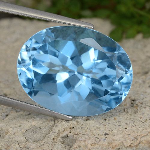 22.32ct طبيعي الأزرق السويسري توباز, بيضوي, VVS-VS