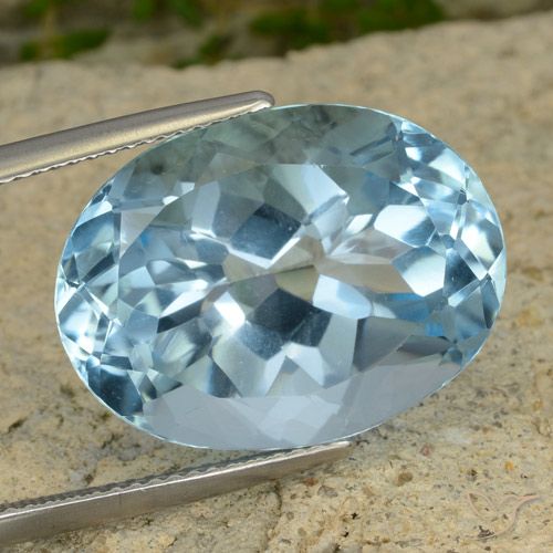 21.61ct طبيعي أزرق سماوى توباز, بيضوي, VVS