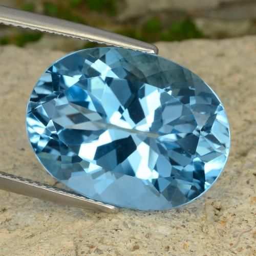 22.63ct طبيعي الأزرق السويسري توباز, بيضوي, VVS
