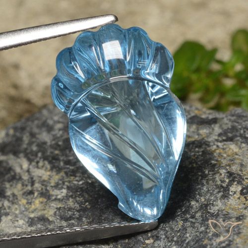 11.80ct طبيعي الأزرق السويسري توباز, فانسى, شفاف