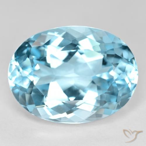 22.89ct طبيعي الأزرق السويسري توباز, بيضوي, VVS